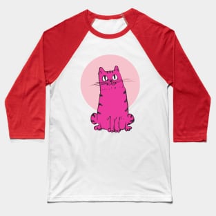 purple pink cat sweet cartoon Baseball T-Shirt